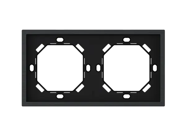hdl-panel-xelent-series-black-panel-frame-2-gang