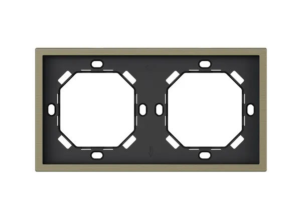 HDL Panel XELENT SERIES Antique Bronze Panel Frame 2 Gang