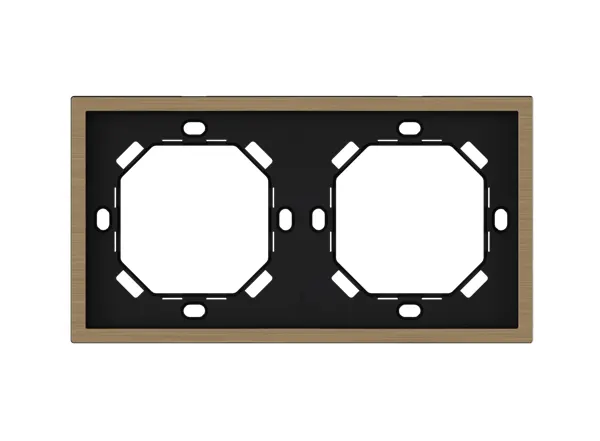 HDL Panel XELENT SERIES Brass Panel Frame 2 Gang