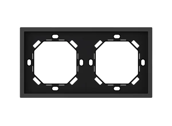 HDL Panel XELENT SERIES Charcoal Grey Panel Frame 2 Gang