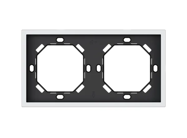 HDL Panel XELENT SERIES Ivory White Panel Frame 2 Gang