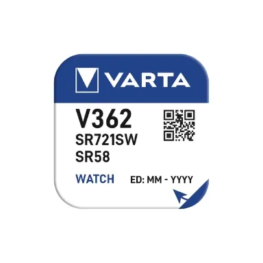 Varta Silver Oxide Coin Cell Battery 362 SR58 SR721SW (Low Drain)
