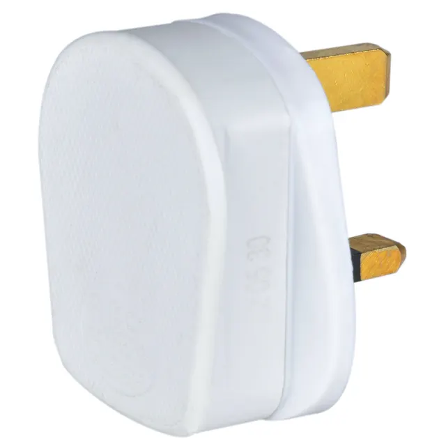 Mercury POWER Mains Plug UK 13A Fuse Rubber White 429.633UK