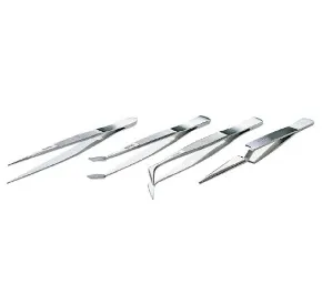 Proskit Tweezers Set of 4 Stainless Steel Units 808-389