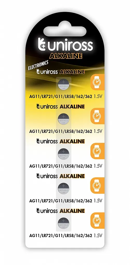 Uniross LR721 AG11 LR58 Alkaline Coin Battery (5pack)