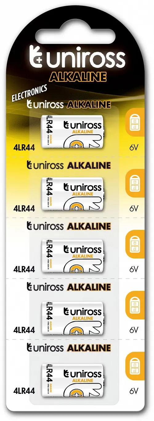 Uniross 4LR44 Alkaline Battery 5pk (476A, K28L, L1325, PX28A, V28PX)