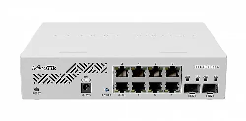 MikroTik SW 8-Port Gigabit Ethernet Smart Switch with 2 x SFP+ CSS610-8G-2S+IN