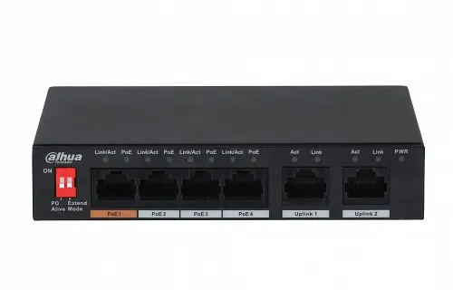 Dahua PoE Switch 4port +2UP 60W PFS3006-4ET-60 V2