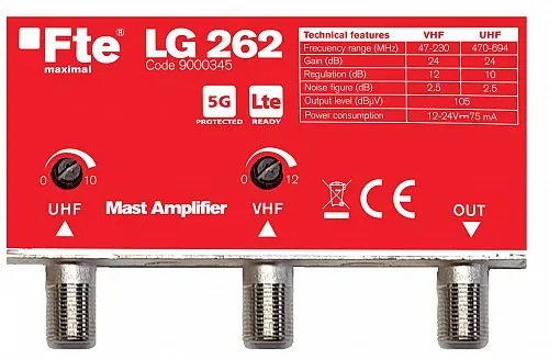 FTE LG262 LTE2 UHF/VHF Mast Amplifier 24dB