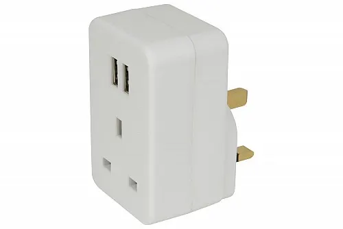 Mercury PlugThroug UK Mains Adaptr DualUSB 429.690