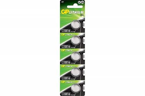 GP Lithium Button Cell CR2016 3V/80mAh (5pk) 656.260UK
