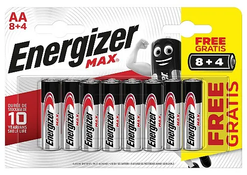Energizer Alkaline MAX AA 8+4 pack 656.923UK