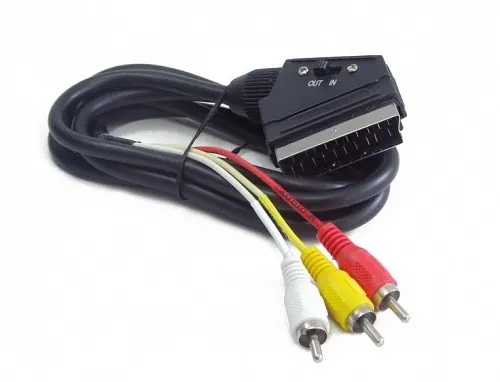 Scart to 3RCA Cable with Switch 2.0m