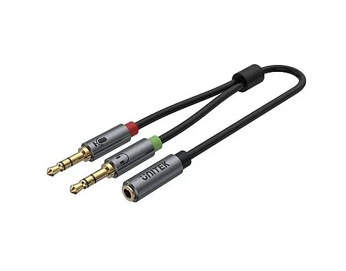 Unitek Y-C957ABK 3.5mm Female to 2 x 3.5mm Male Cable 0.2m