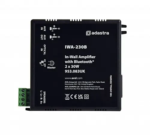 Adastra IWA230B In-Wall Bluetooth Amp 2x30W 953.083UK