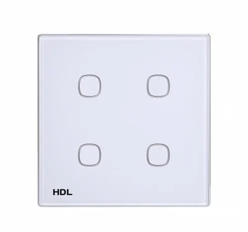 HDL iTouch Series 4 Buttons Touch Panel, White M/TBP4.1-A2-48