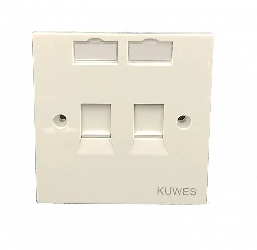 Kuwes UK Double Outlet Faceplate 86x86mm