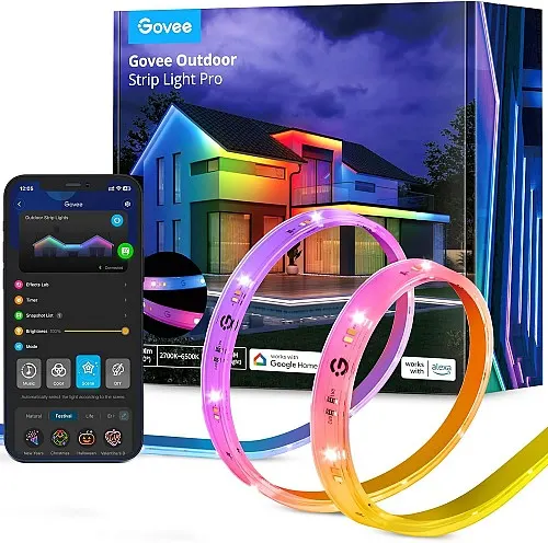 Govee Outdoor LED Strip Smart RGBICWW WiFi & BT Lights 10m (Phantasy)