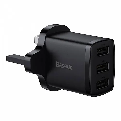 Baseus Charger Wall 3xUSBA 3.4A UK Black