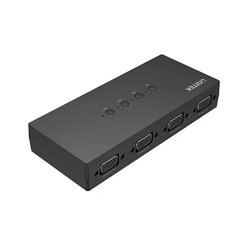 Unitek VGA KVM Switch 4In1Out w/3-Port USB2.0 Hub U-8710ABK