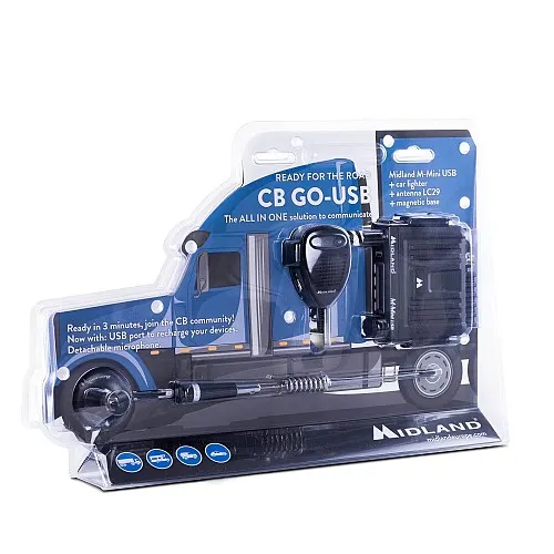 Midland CB Go USB AM/FM Car Radio Kit Bundle