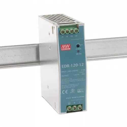 Meanwell EDR-120 Industrial Din Rail Power Supply 12V 120W