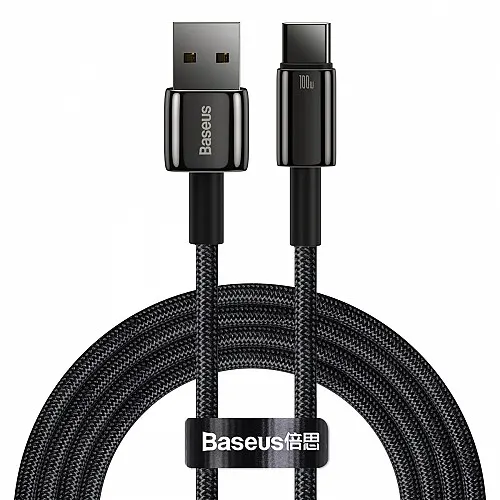 Baseus Cable USB-C to USB-A Tungsten Gold 100W 2.0m Blk