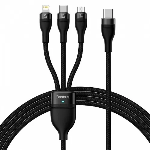 Baseus Cable 3in1 USB-C/Micro/Light Flash Series USB-C 1.5m Black