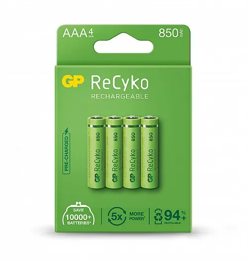 GP ReCyko+ Recharg Batteries AAA 800mah 4pcs 656.859UK