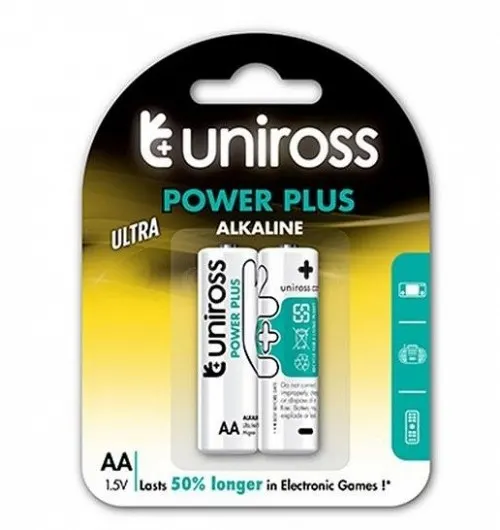 Uniross AA Power Plus Alkaline Batteries 2 Pcs