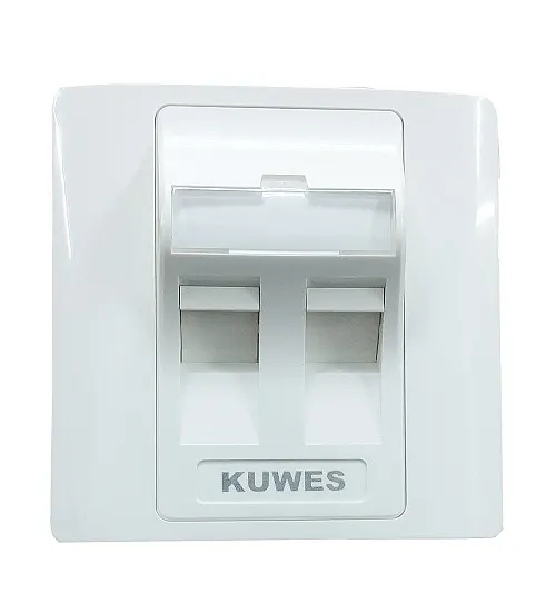 Kuwes Outlet Double Faceplate UK 86x86 45 Degree