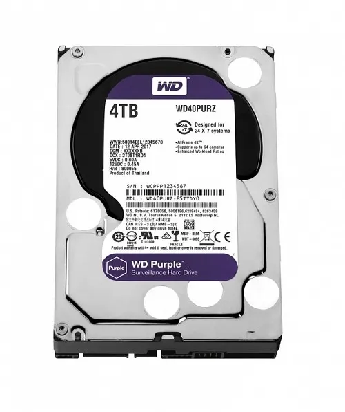 Western Digital 4TB HDD SATA 3.5'' CCTV Purple Series