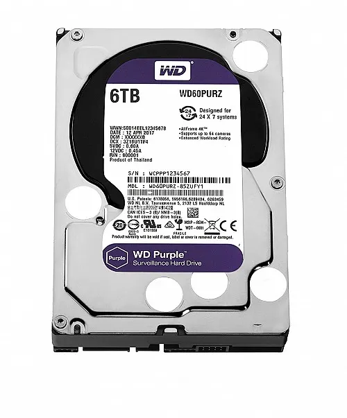 Western Digital 6TB HDD SATA 3.5'' CCTV Purple Series