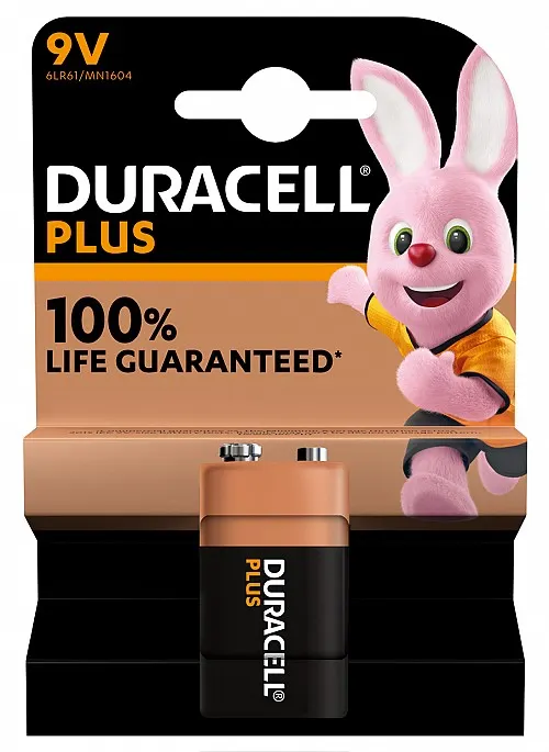 Duracell Alkaline 9V Plus Battery 1pc