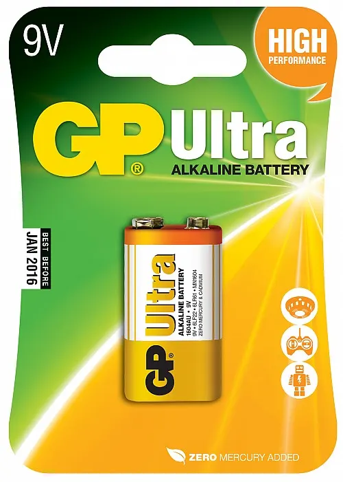 GP Ultra Alkaline Battery PP3 9V 656.020UK
