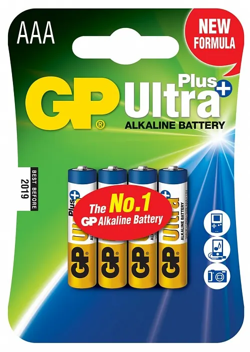 GP Ultra+ Alkaline Batteries AAA 4pcs 656.000UK