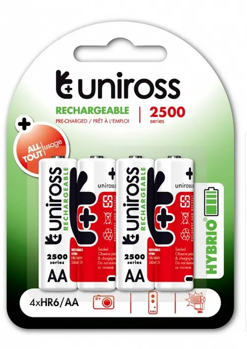 Uniross AA 2500 Hybrio Rechargeable Battery 2pcs