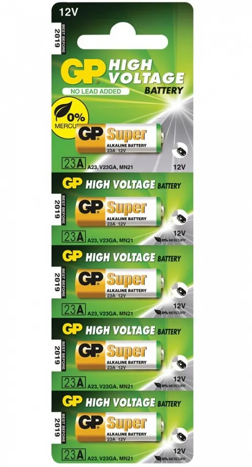 GP HighVoltage Alkaline Battery 23AE 12V (5pk) 656.007UK