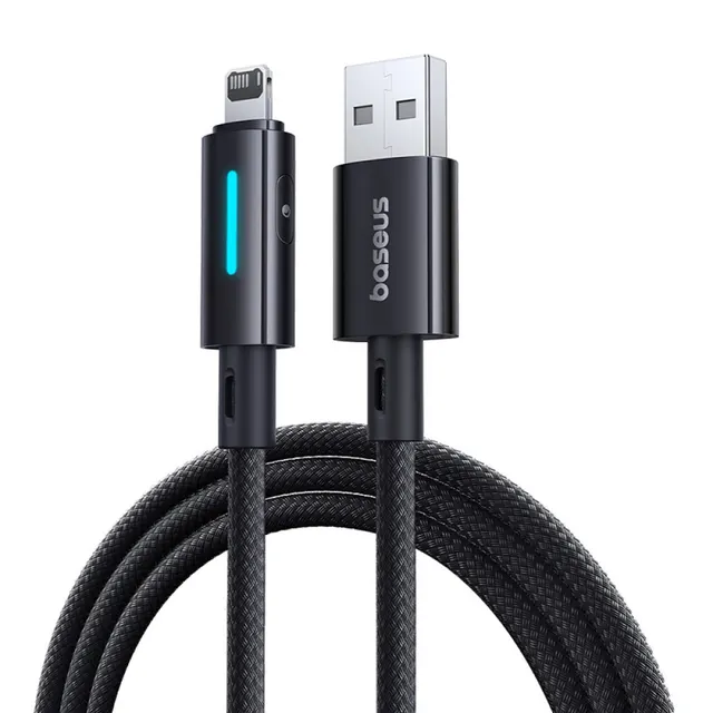 Baseus Cable Lightning to USB-A Lit Button Series 1m Cosmic Black