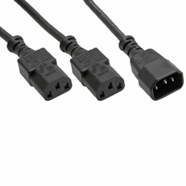 INLINE Y-CABLE POWER 1xC14 TO 2xC13 1.8m