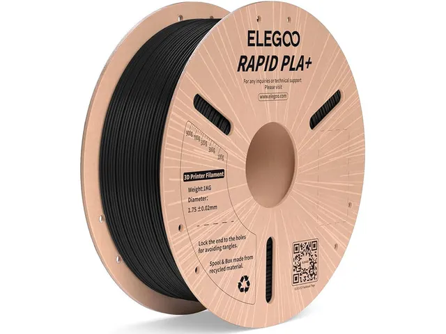 ELEGOO PLA+ RAPID BLACK FILAMENT 1KG 1.75MM