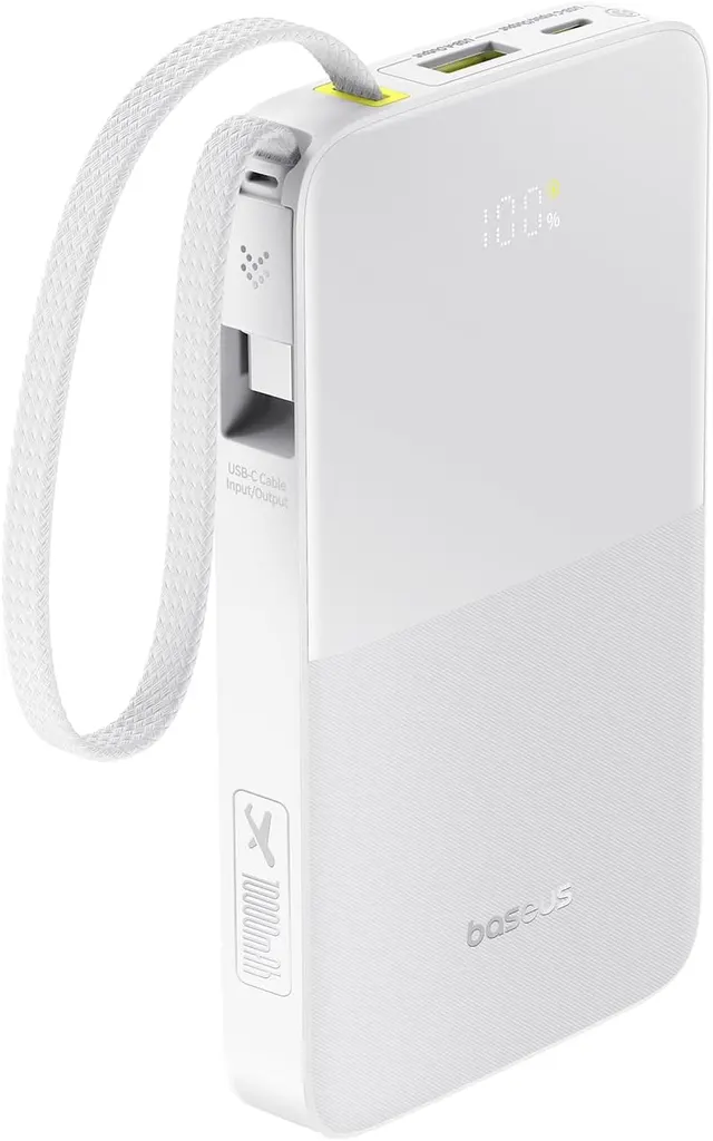 Baseus Powerbank 22.5W 10000mAh + Display EnerFill FC51 Bipow2 Pro  White