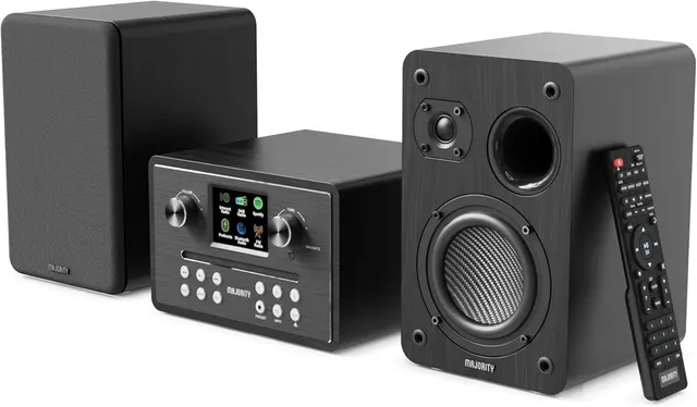 Majority Mini HiFi 2xSpeakers CD/BT/USB/FM/iRadio 60W HOMERTON Black