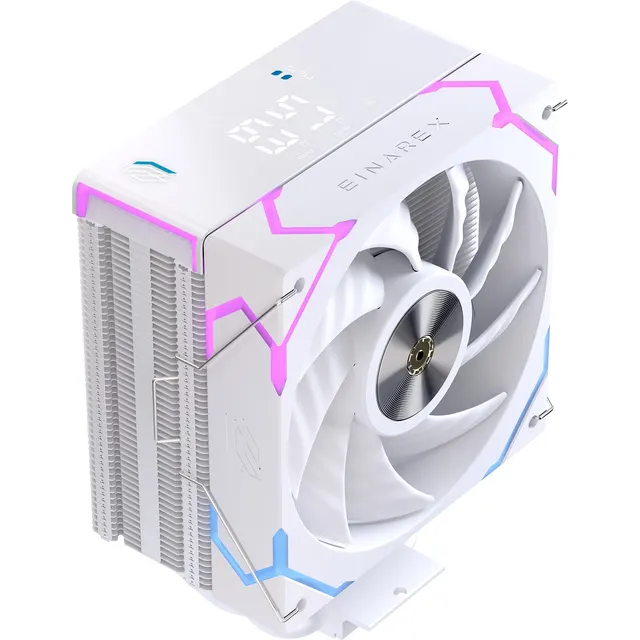 Einarex Gaming Cooling CPU, 4 Copper Heat Pipes, Integrated Display GLIDE G100 White