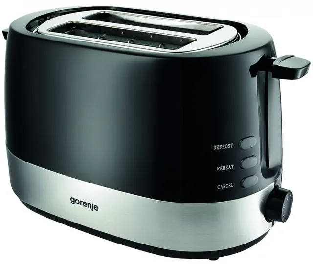 Gorenje Kitchen Toaster 850W 2 Slots 7 Heating Levels T850BK Black