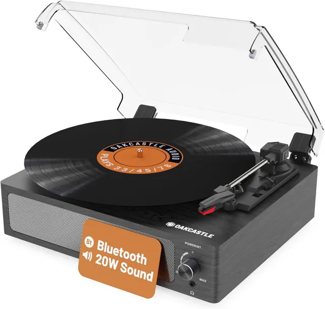 Majority Turntable TT100 Belt Drive & Integrated 20W Speakers (Oakcastle)