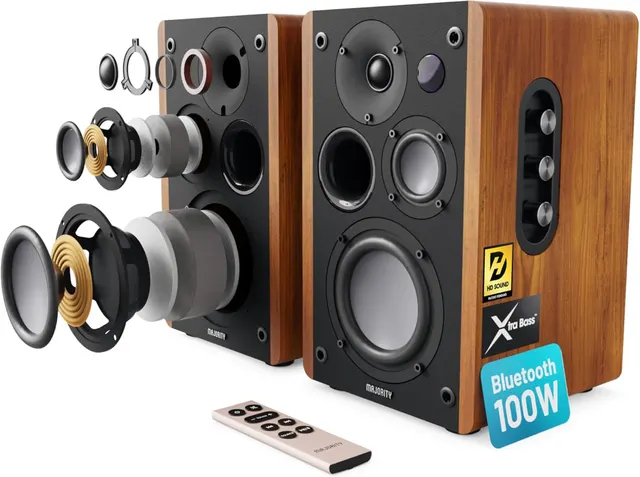 Majority D100 5'' 3-Way 100W Active Speakers 100W with Bluetooth, USB & DSP