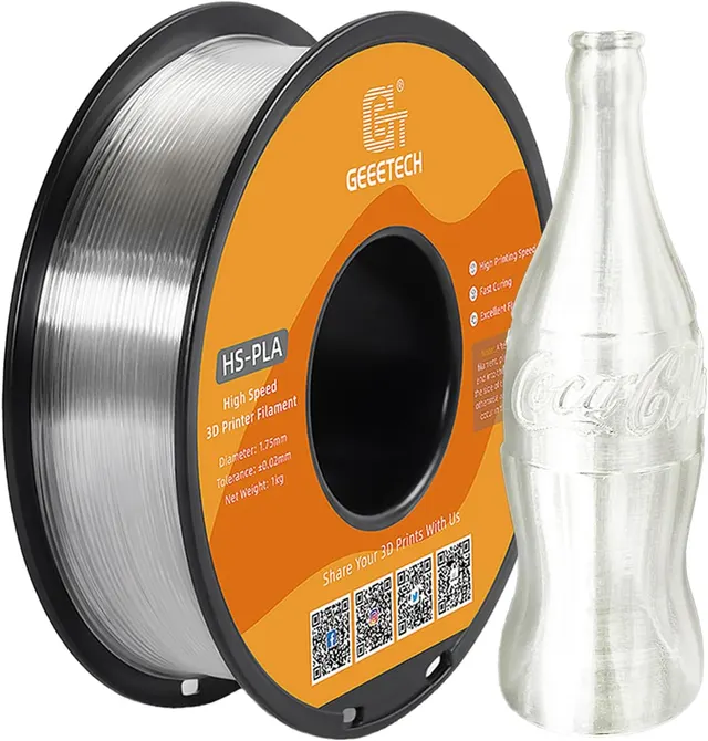 GEEETECH Transparent PLA, HS PLA Filament 1.75 mm, 1 kg