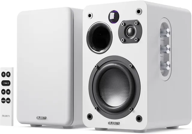Majority Speakers Active D70X 70W 2.0 BT/USB/Phono/HDMI ARC White (pair)