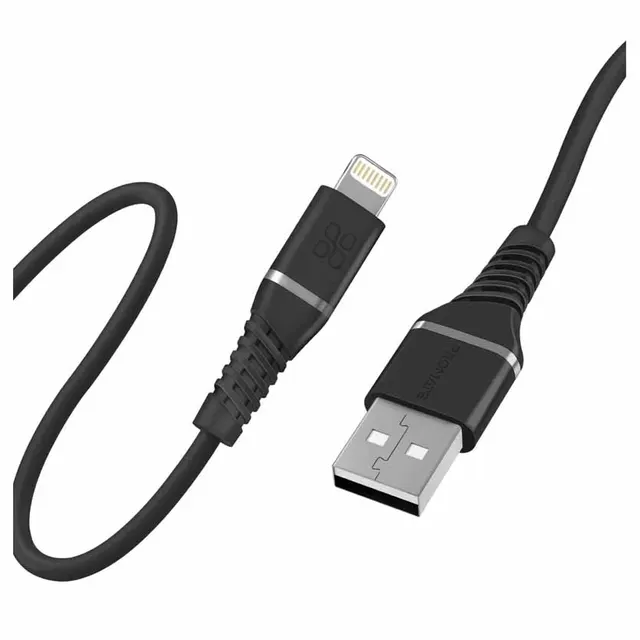 POWERLINK-Ai200.BLACK 2m CABLE USB-A TO LIGHTNING DATA SYNC & CHARGE PROMATE